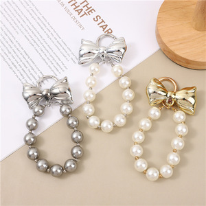 Hàng mới ngọt ngào Phong Cách Bow thiết kế ngọc trai Móc chìa khóa thời trang hợp thời trang túi quyến rũ phụ kiện - Product Image 1