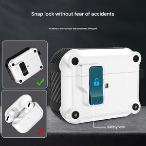 Étui pour écouteurs à ouverture automatique, résistant aux chocs, <span class=keywords><strong>coque</strong></span> de protection rigide pour écouteurs avec verrouillage sécurisé et crochet pour <span class=keywords><strong>AirPods</strong></span> <span class=keywords><strong>2</strong></span> - Product Image 3