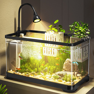 Aquário de Mesa Criativo para Peixes Dourados e Tartarugas com Acessórios de Paisagismo Ecológico - Product Image 1