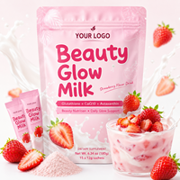Poudre de thé au lait instantané aux fruits populaire, saveur melon Hami, avec thé vert, extrait de Sakura et extrait de Garcinia pour adultes