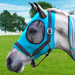Máscara de cavalo equine respirável, fabricante de máscara voadora de cavalo