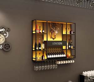 Estantería Industrial de vino tinto, mueble creativo montado en la pared, gabinete de vino, estante de exhibición de hierro para restaurante, barra de viento Industrial - Product Image 2