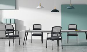 Ghế xếp chồng bằng nhựa khung kim loại, vải lưới, dành cho văn phòng, phòng họp, phòng chờ, dành cho nhân viên, khách, người tham dự hội nghị - Product Image 2