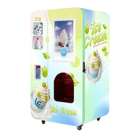 Distributeur automatique de crème glacée à 6 garnitures, 1 saveur principale et système de paiement multiple