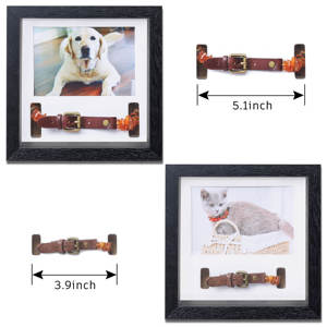 Cadre <span class=keywords><strong>photo</strong></span> commémoratif en bois pour animaux de compagnie 9x9 pouces – Contient une <span class=keywords><strong>photo</strong></span> de votre animal et un collier de chien ou de chat – Boîte à souvenirs pour la perte d'un animal – Cadre souvenir de sympathie pour animaux de compagnie - Product Image 4