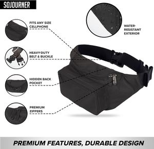 Bsci Custom Travel Sports Solid Fitness <b>Waist</b> Crossbody Packs Adjustable Belt <b>Bag</b> Women Casual Bum <b>Bags</b> Fanny Pack for <b>Men</b> - Product Image 2