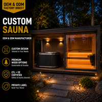 Ruang Sauna Mewah HG dari Kayu Cedar Merah dengan Jendela Samping Panoramic dan Bak Mandi Es Modern untuk Vila Kelas Atas dan Spa Kesehatan Profesional