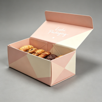 Boîte cadeau personnalisée en papier kraft mat écologique réutilisable pour donuts et biscuits, emballage de boulangerie, boîte cadeau vide pour biscuits