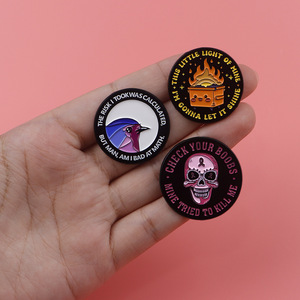 Sming Pins Breast Health Esmalte Pin Palabra redonda Solapa Insignia Aleación Ecológico Pájaro Broche Ropa Mochila Accesorios - Product Image 2