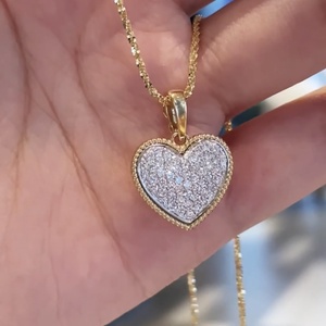 Design di lusso 18K bianco Mix <span class=keywords><strong>oro</strong></span> <span class=keywords><strong>giallo</strong></span> VVS1 DEF <span class=keywords><strong>collana</strong></span> pendente <span class=keywords><strong>con</strong></span> <span class=keywords><strong>cuore</strong></span> cresciuto da laboratorio - Product Image 5