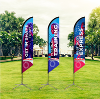 Drapeau de plage avec mât en fibre de verre, résistant à l'eau et aux UV, impression par sublimation HD personnalisée pour vitrine, exposition, promotion extérieure