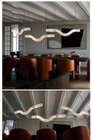 Lustre moderne de luxe rond en albâtre industriel pour salon, hôtel, plafond, calcite, décoration intérieure, éclairage, suspension