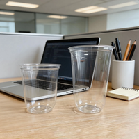 Gobelets jetables en PET transparent à paroi simple en forme de U, de qualité alimentaire, pour la restauration et l'emballage de boissons, 500 ml, 700 ml, 16 oz, 24 oz, vente en gros