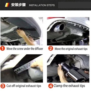 Embout d'échappement en acier inoxydable 304 SYPES pour Audi A4 A5 A6 A7, mise à niveau S4 S5 S6 S7, embout de tuyau d'échappement à quatre sorties, embout de silencieux, embout de tuyau d'échappement - Product Image 5