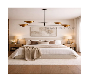 Lustre moderne en laiton de haute qualité, style mid-century, pour salle à manger, chambre et salon - Product Image 1