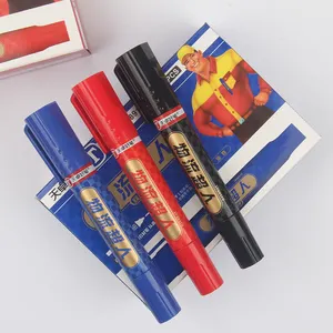 Novo conjunto de canetas marcadoras permanentes oleosas vermelho/azul/preto de secagem rápida