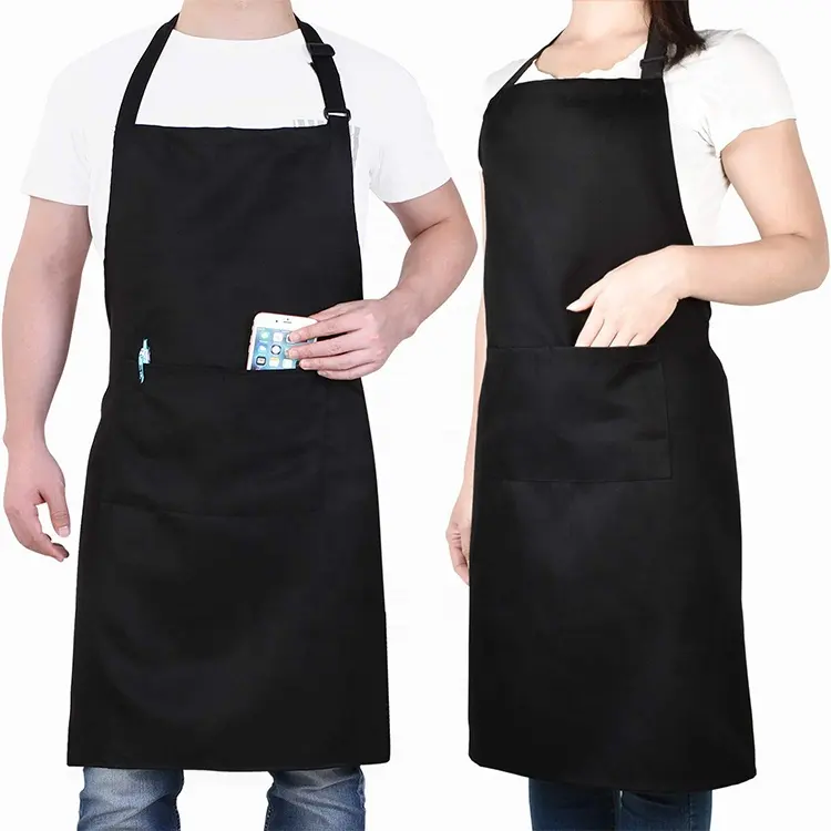 Promotionele Op Maat Gemaakte Polyester Katoenen Mannen Tuinschort Zak Chef-Kok Keuken Schort Voor Man