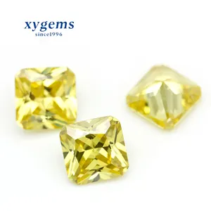 xygems octagon suqure shape olive yellow peridot light cz cubic zirconia for jewelry set