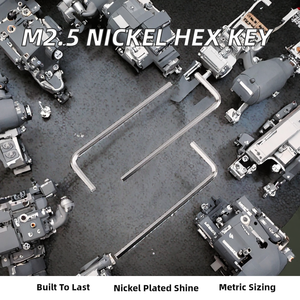 Llave Hexagonal Tipo L de Acero al Carbono de Grado Industrial M2.5, Niquelada, Llave Allen en Forma de L - Product Image 2