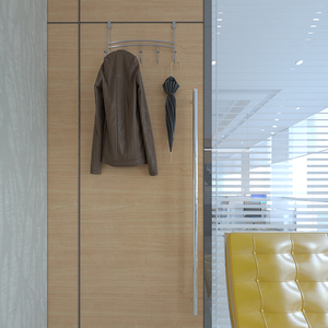 Perchero para colgar ropa sobre la puerta de metal sin clavos con capa niquelada y gancho para bata Ganchos y rieles de fácil instalación Producto - Product Image 6