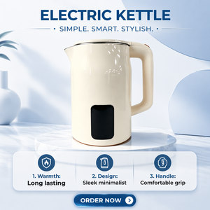 Bouilloire électrique de 1,8 L, 1500 W, chauffage rapide, commande mécanique, arrêt automatique, sécurité, cuve intérieure en acier inoxydable 304 - Product Image 2