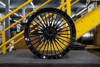 Rines Forjados S17-05 de 20/21 Pulgadas, 1 Pieza, 5*120 PCD CB66.6, Negro Brillante Plateado, Compatibles con Audi SQ2 Bentley Continental GT