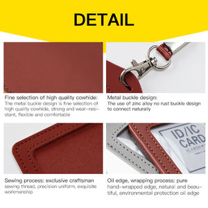 Portatarjetas de identificación Cossni, <span class=keywords><strong>tarjetero</strong></span> de identificación de cuero genuino para insignias, portatarjetas de identificación impermeables para entrenador, empleados de oficina, estudiantes - Product Image 6