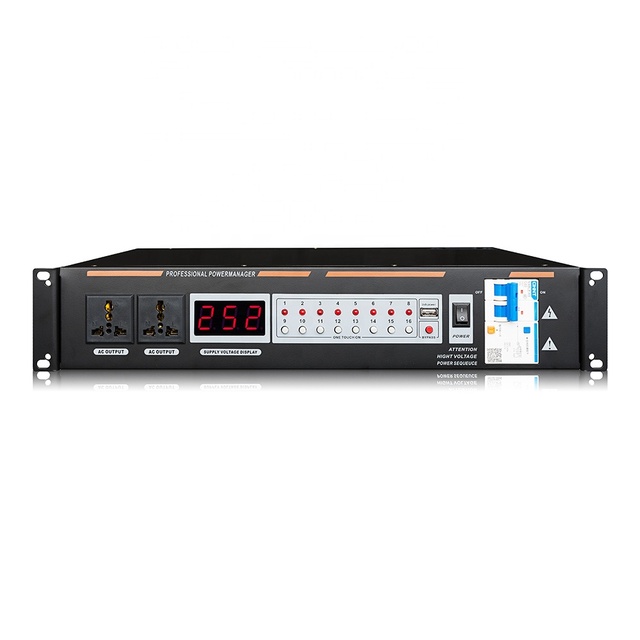 18 Outlets 30A Audio Power Conditioner Power Sequence Controller Power Sequencer with Indepandent air Switch USB