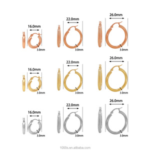 Aretes de Aro Huecos de Oro Macizo de <span class=keywords><strong>18K</strong></span> de Alta Calidad, Regalo de Boda de Moda, Joyería Fina de Oro para Mujer - Product Image 3