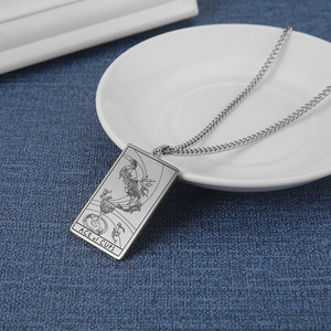 Cartes <span class=keywords><strong>de</strong></span> <span class=keywords><strong>Tarot</strong></span> Vintage à la mode pour hommes, collier avec pendentif <span class=keywords><strong>de</strong></span> cartes <span class=keywords><strong>de</strong></span> <span class=keywords><strong>Tarot</strong></span> The Major arplastique, bijoux en acier inoxydable, - Product Image 5