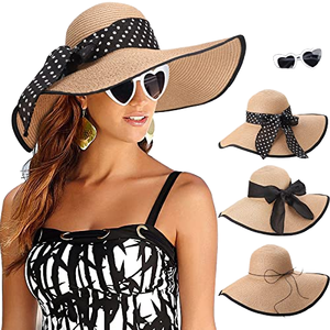 Cappello da viaggio in pelliccia stile cape da donna, a tesa larga, anti-sole, traspirante, pieghevole, arrotolabile, da spiaggia - Product Image 1