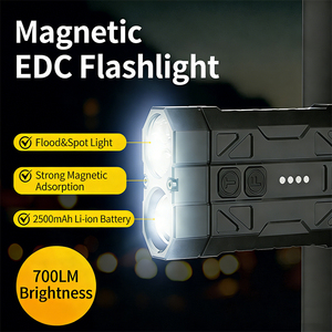 Focus Flood Flashlight Bulk Production Super Bright Portable Rechargeable Tail Magnetic Aluminum Alloy For Camping EDC <b>Torch</b> - Product Image 2