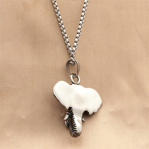 yunnique <b>Elephant</b> Pendant Necklace Stainless Steel Men's Animal Shape Fashion Jewelry Geometric Design Trendy Punk Style - Product Image 2