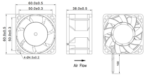 Ventilateur axial à roulement à billes DC 24V 6038 sans balais haute vitesse résistant à la chaleur pour armoire de contrôle industrielle et onduleur solaire - Product Image 6