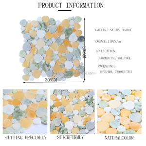 Mosaico de Piedras Naturales Multicolores, Baldosas Redondas de Mármol para Piso de <span class=keywords><strong>Ducha</strong></span> y Pared de Baño, Venta al Por Mayor - Product Image 2
