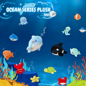 Lindo Llavero de Peluche con Colgante de Animales Marinos de Dibujos Animados, Tiburón, Delfín, Pulpo, Juguete para Niños, Relleno de Algodón PP - Product Image 2