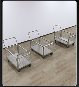 Chariot utilitaire en acier inoxydable argenté pour l'entretien ménager avec porte, chariot pliable pour utilisation dans les restaurants, garantie 1 an - Product Image 6