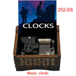 Carillon in Legno con Orologio, Tema <span class=keywords><strong>Coldplay</strong></span>, Scatola Musicale a Carica Manuale, Regalo per Natale, Compleanno, San Valentino, Anniversario - Product Image 5