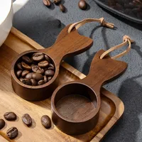 Cuillère à café expresso écologique en bois de noyer Accessoire de mesure et de dosage pour le thé, le sucre et le café