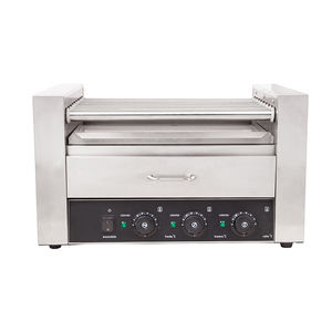Grille de Hot-Dog électrique Commercial en acier inoxydable à 9 rouleaux et chauffe-chignon avec couvercle en acrylique - Product Image 3