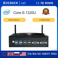 Mini PC Industrial Sin Ventilador, Intel Core I5 1335U/1235U ITX Resistente, DDR4 SSD, Puerto Com Dual, Doble Lan, Windows 10/11 Pro