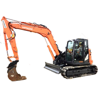 Mini-excavatrice sur chenilles d'occasion Hitachi ZX85USB 8-9 tonnes Moteur Yanmar Pompe hydraulique Haute puissance de creusement