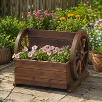 Jardinière en bois sur roulettes, personnalisable, pour fleurs, herbes et légumes, décorative.