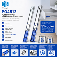 Usine Hotsale 45mm extension complète pousser pour ouvrir les rails coulissants télescopiques pour pousser et fermer les tiroirs
