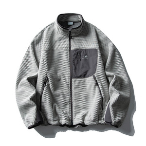 Giacca in pile Jacquard leggera Unisex 2025 per sport all'aria aperta con cerniera a quadri stile sportivo invernale - Product Image 2