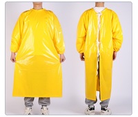 Robe de protection imperméable à manches longues, tablier en plastique réutilisable, vêtements de travail pour le nettoyage industriel et la transformation alimentaire