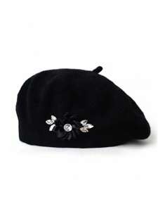 Béret en polaire personnalisable orné de strass floraux, élégant chapeau d'<span class=keywords><strong>hiver</strong></span> vintage pour <span class=keywords><strong>femme</strong></span>, idéal pour le quotidien, les sorties et les fêtes - Product Image 6