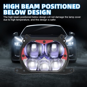 SANVI Multiple Lens C4 Black Bi <b>LED</b> <b>Projector</b> Headlight Module 5 Optical Systems 8800LUX 9v-16v Wide Voltage Car Headlights - Product Image 4