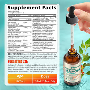 Tetesan cairan klorofil lumut laut dengan minyak biji hitam, Ashwagandha, <span class=keywords><strong>Moringa</strong></span>, kunyit, Elderberry, mulein untuk dukungan imun - Product Image 2