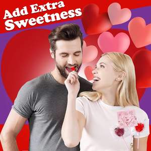 Lot <span class=keywords><strong>de</strong></span> 140 sucettes rouges violettes <span class=keywords><strong>en</strong></span> <span class=keywords><strong>forme</strong></span> <span class=keywords><strong>de</strong></span> cœur assorties <span class=keywords><strong>de</strong></span> bonbons aromatisés aux baies pour enfants étiquettes adressables emballées individuellement - Product Image 3